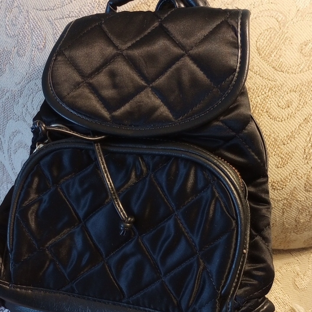 Quilted Black Backpack